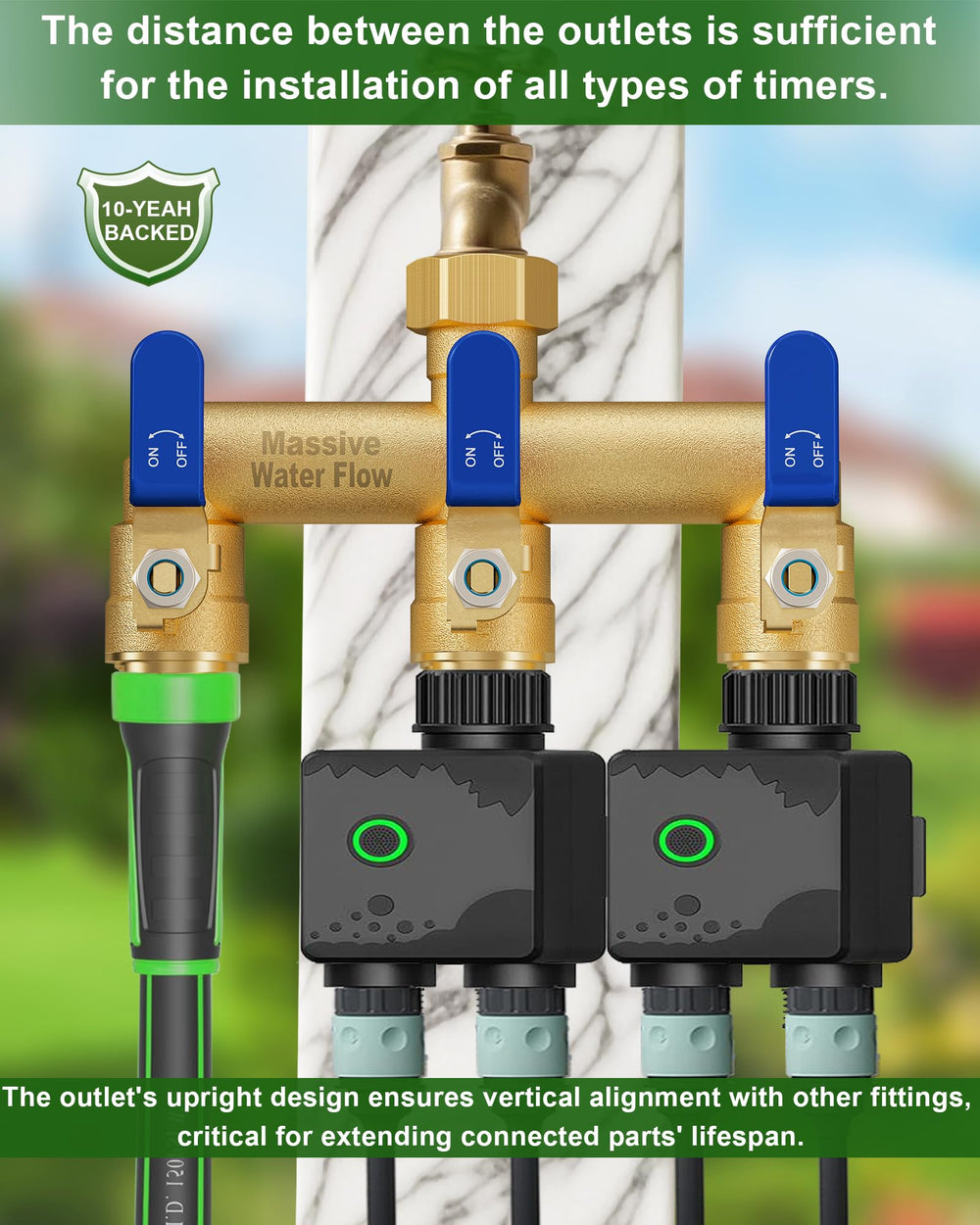 LNEZCDB size comparison beside a tape measure to show compact dimensions and outlet spacing