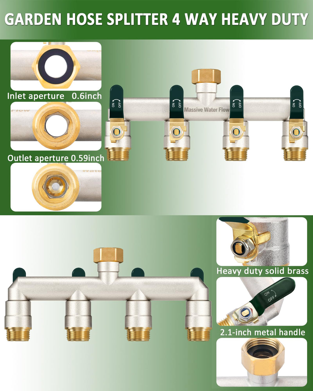 LNEZCDB inlet thread detail highlighting 3/4-inch GHT connection for secure faucet fit