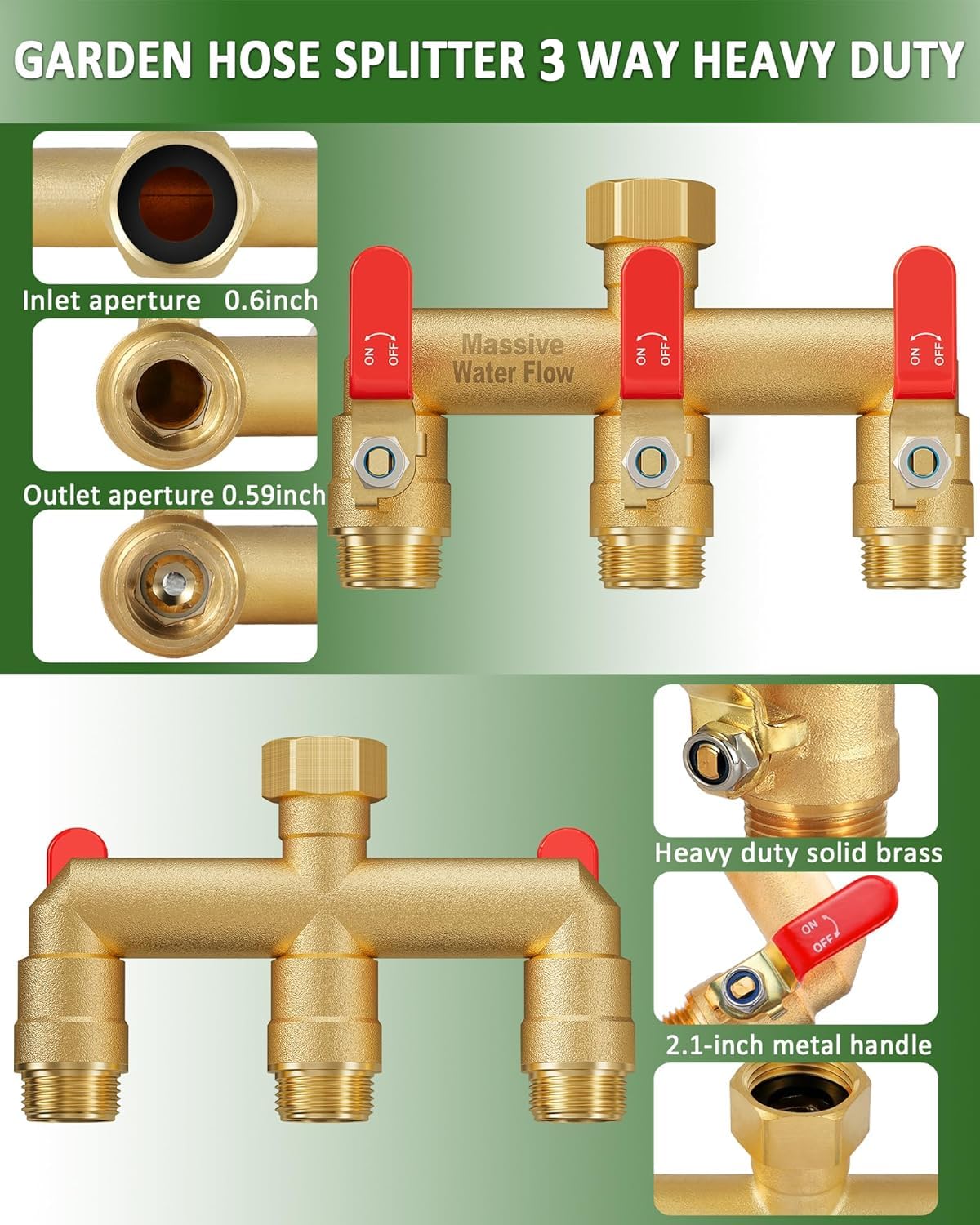 LNEZCDB three outlets with 90° male threads and 1.6-inch spacing reduces connector strain and fits timers