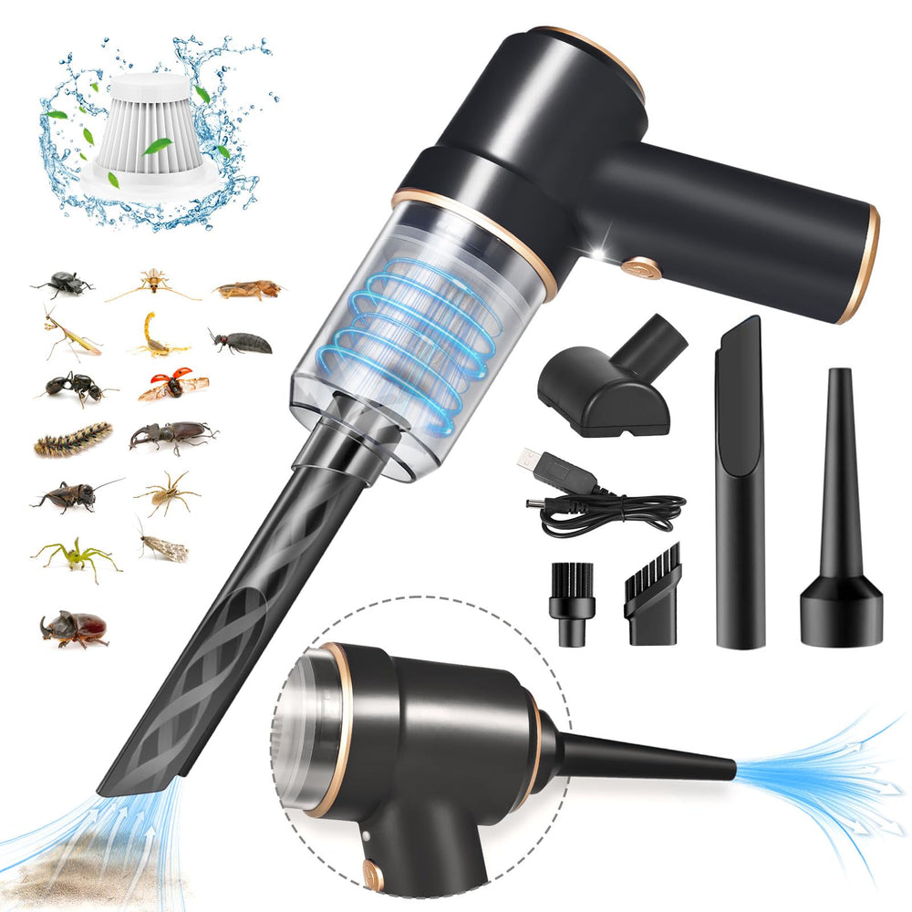 LNYUHAD front view showing compact bug vacuum for easy storage and quick use