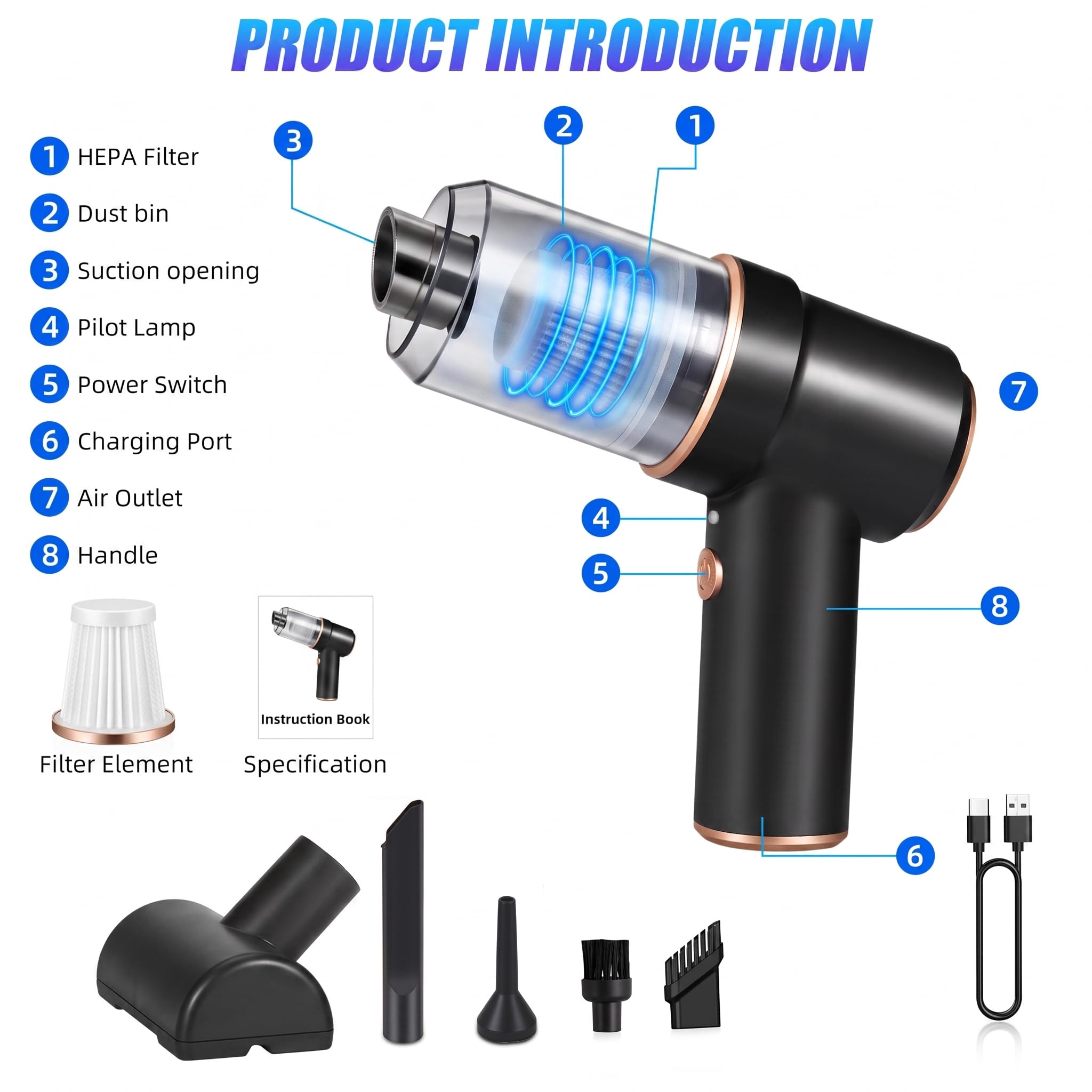 LNYUHAD used inside a car showing portable recharge and spot-clean convenience