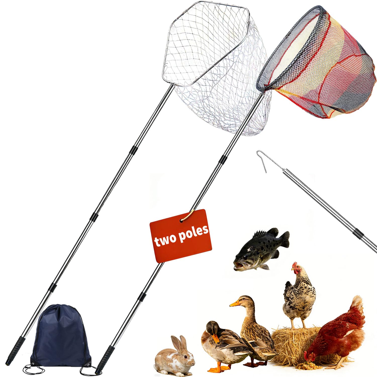 LOADFIZZ front view of 2-pack kit showing nets and poles for easy storage