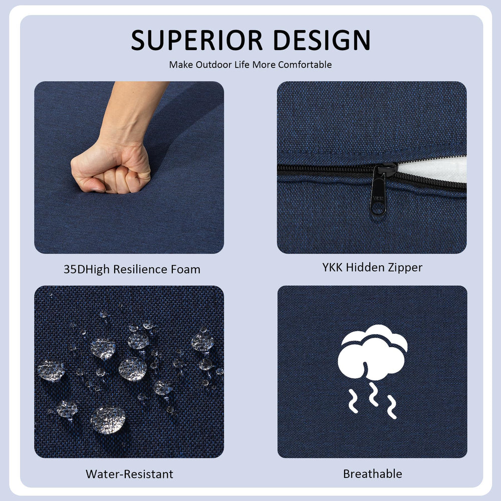 Localive cushion placed on wicker chair demonstrating deep-seat support