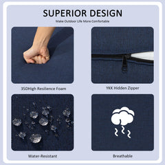 Localive cushion placed on wicker chair demonstrating deep-seat support