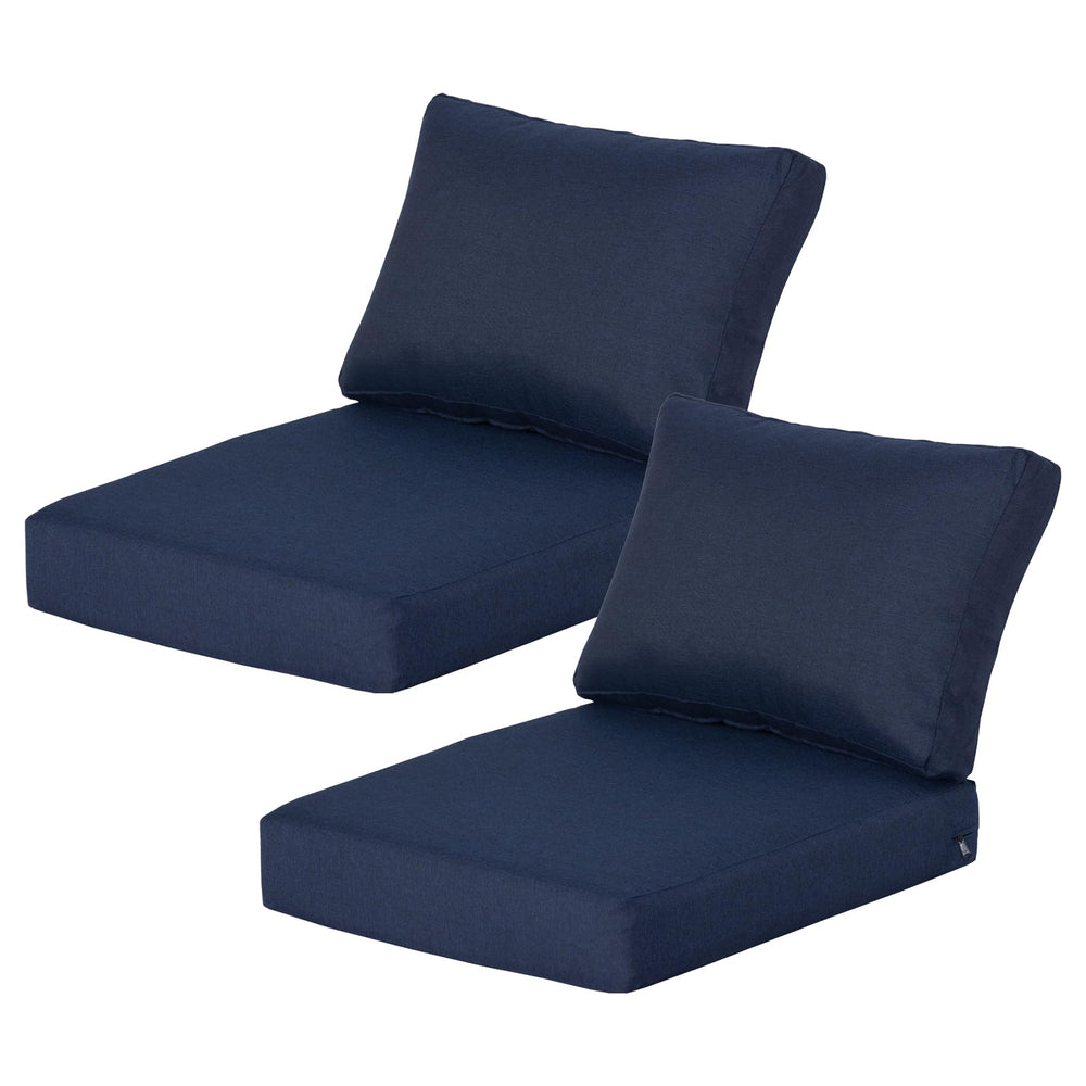Localive front view of both seat and back cushions showing neat fit and color