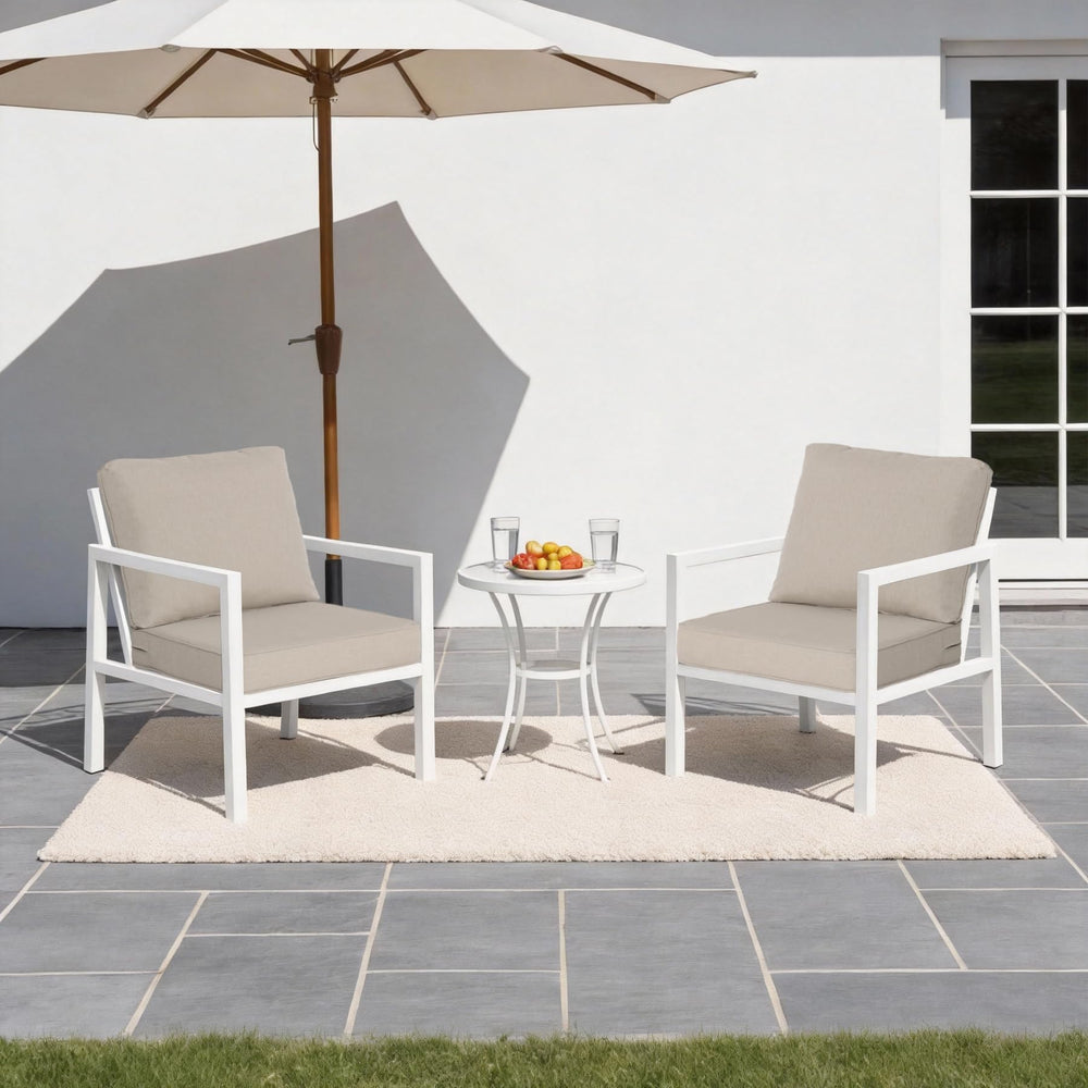 Localive seat and back cushion set installed on patio chair for restored comfort