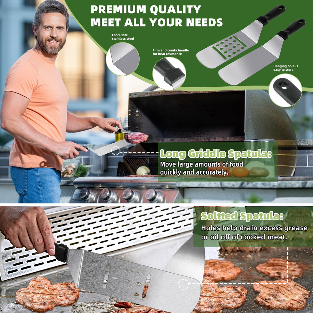 LOCONHA oversized burger spatula close-up, heavy-duty control for flipping large patties