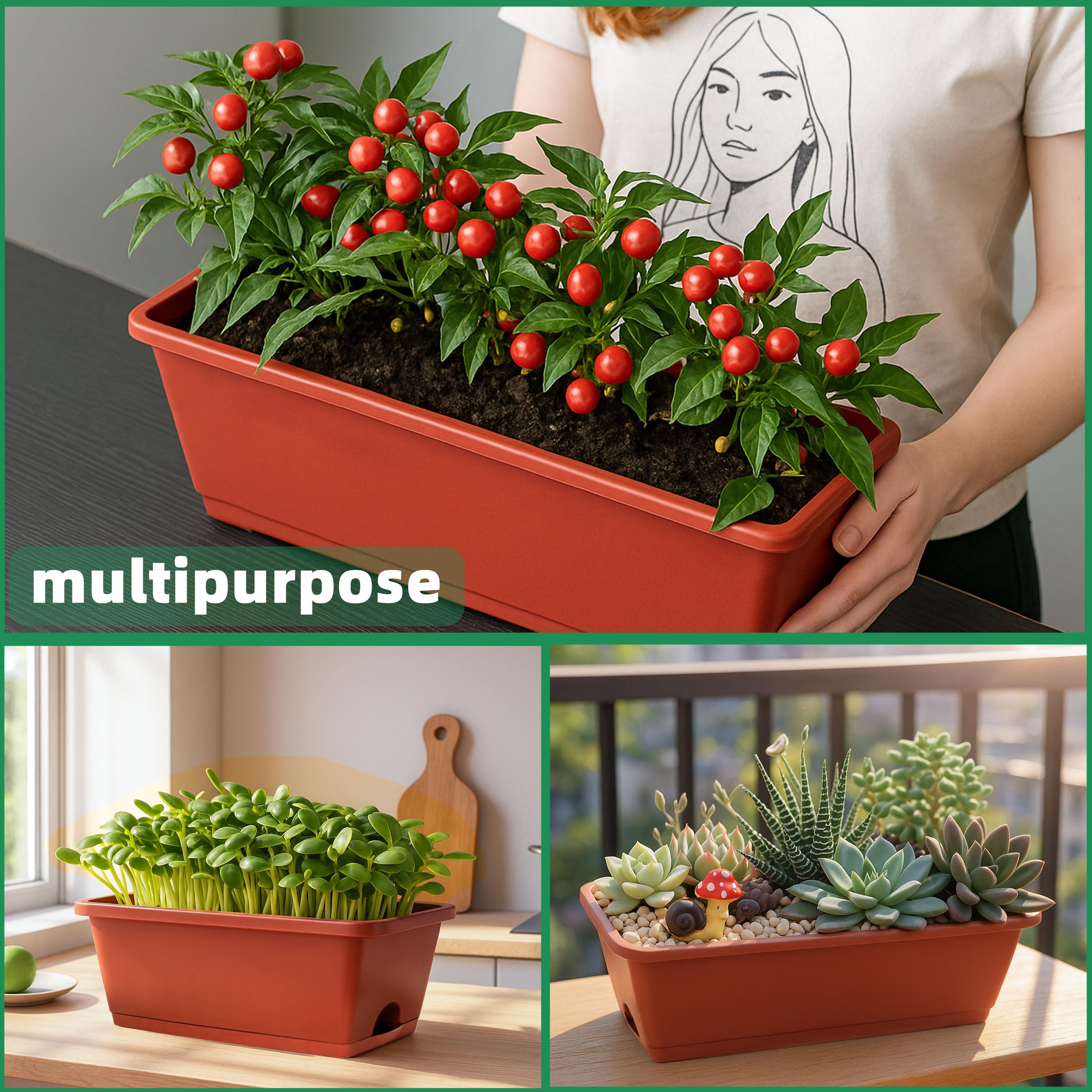 LOCONHA planter shown next to hand to demonstrate compact scale