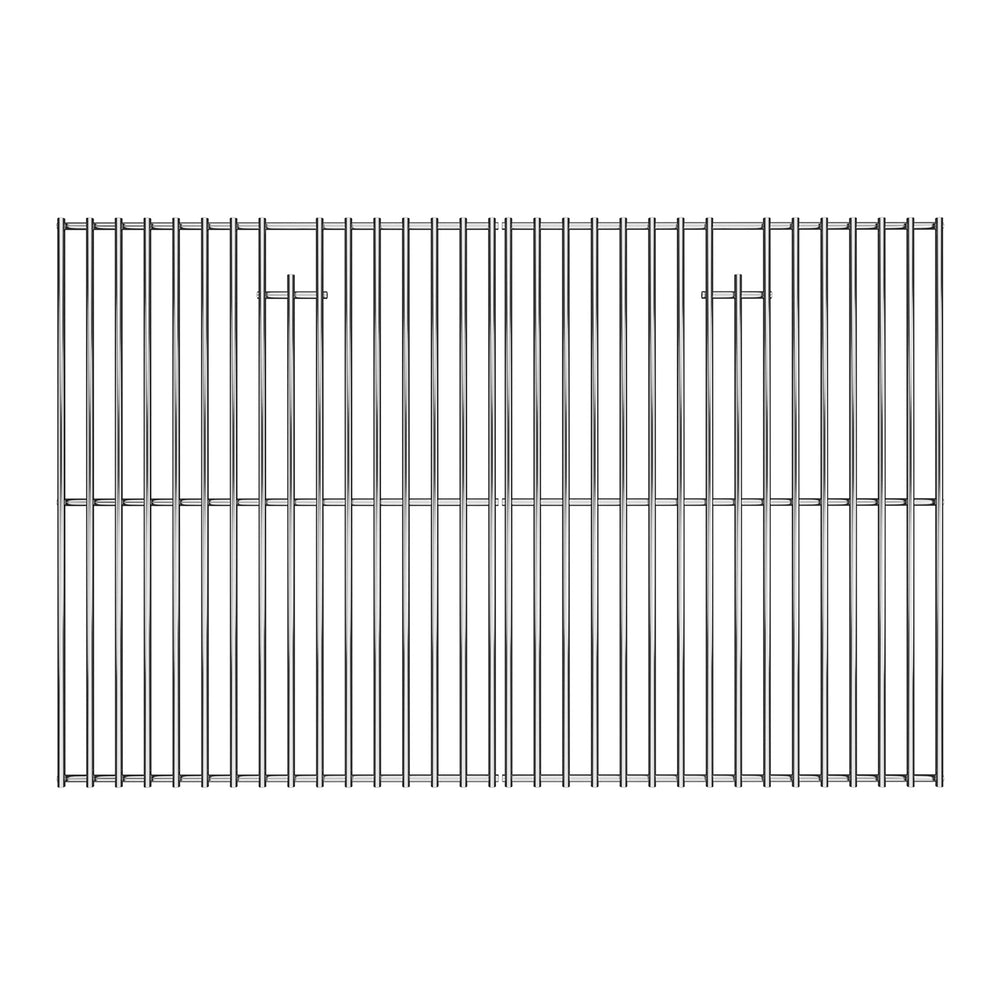LOCVCDA front view of 17-inch stainless steel grates showing fit and finish benefit