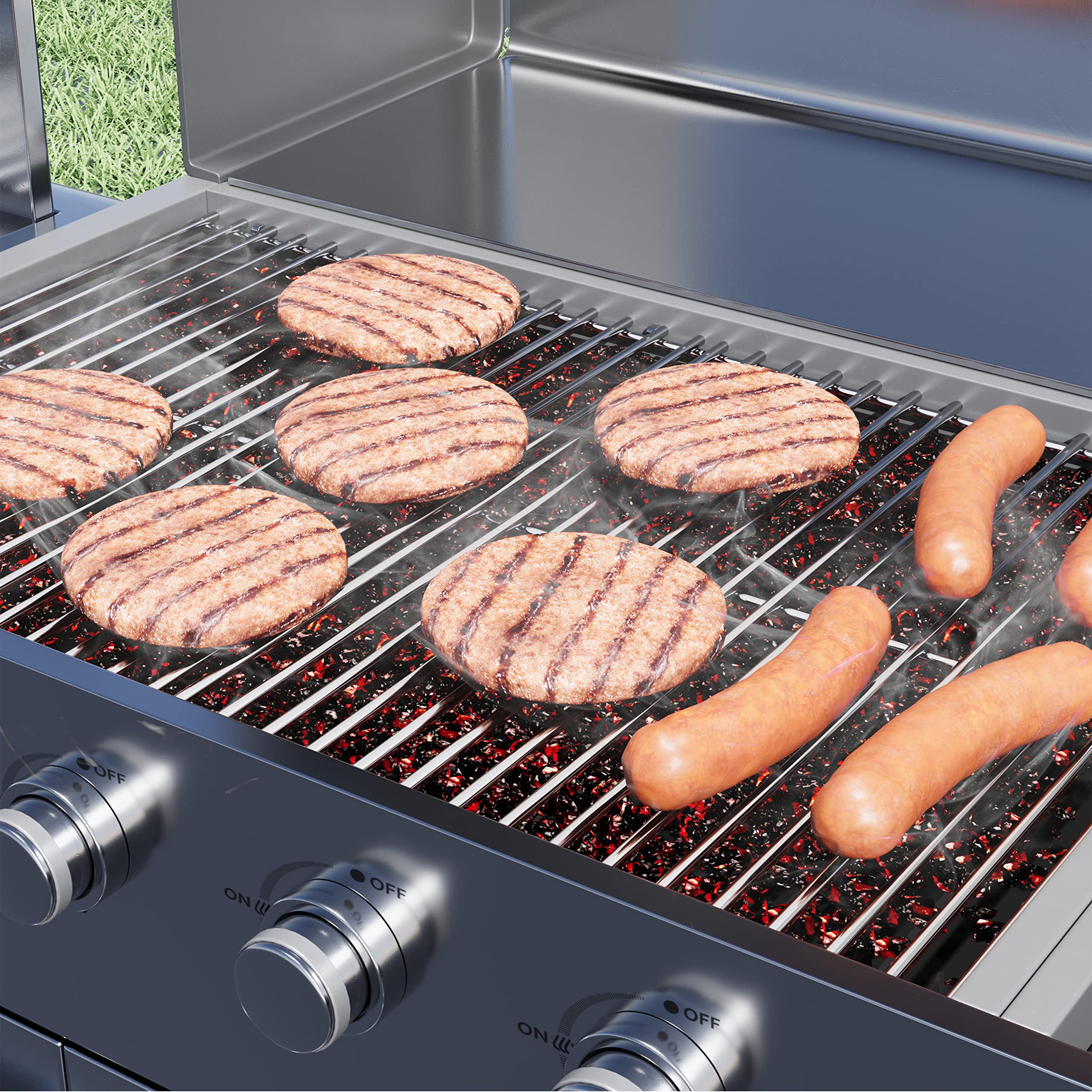 LOCVCDA grates with seared steaks showing improved searing benefit