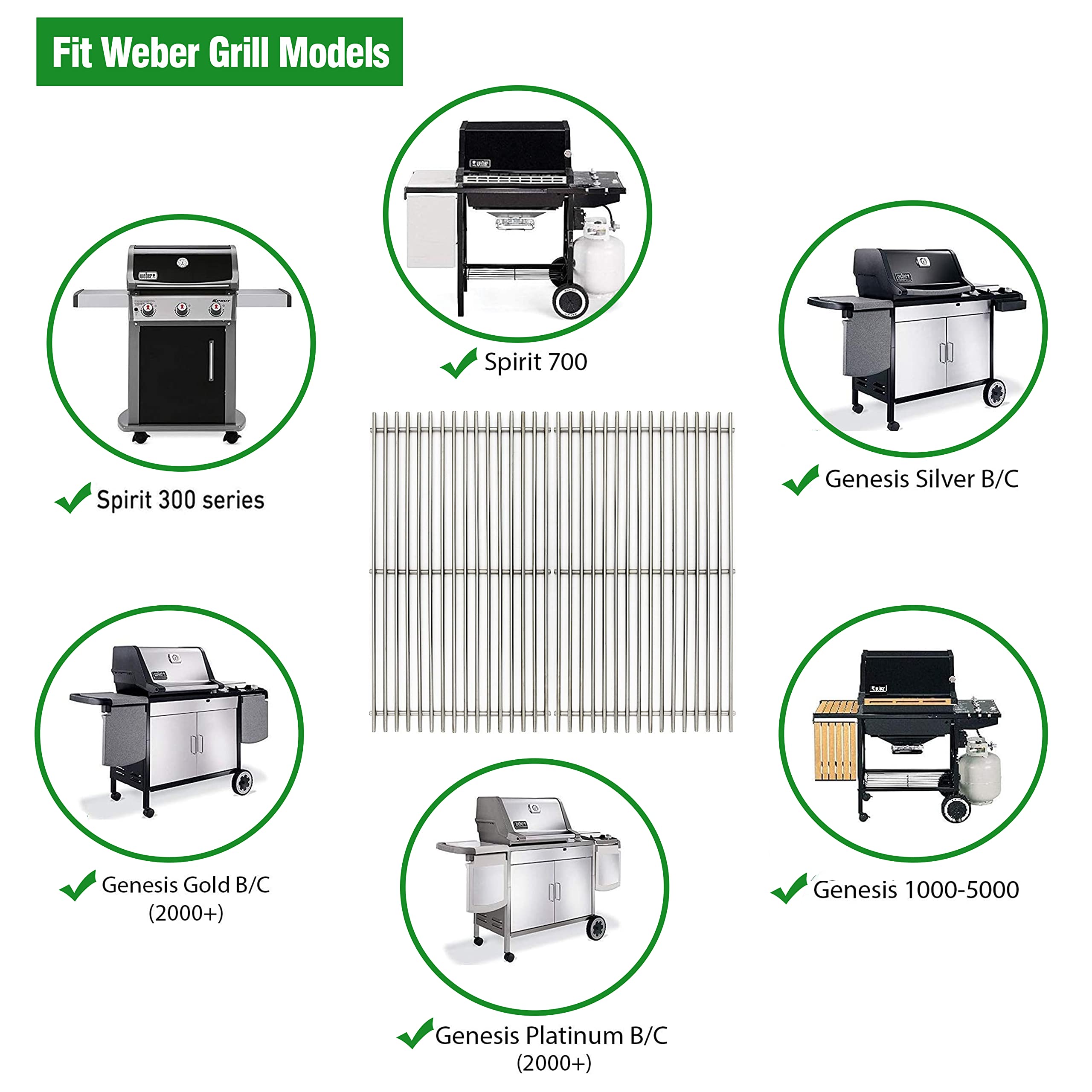 LOCVCDA grates installed in a Weber grill delivering immediate cooking readiness benefit