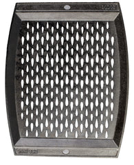 Lodge close-up of teardrop perforations letting smoke in and preventing food from falling