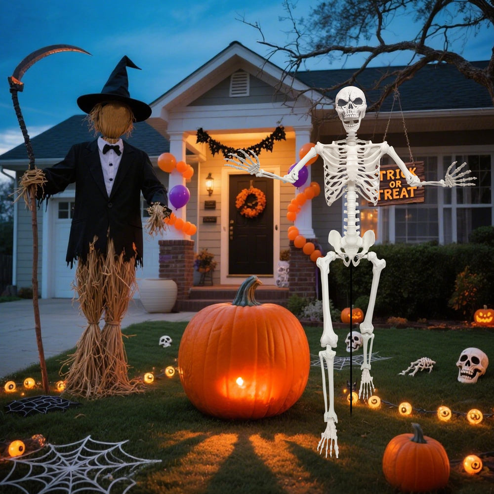 Lodou lifestyle yard display evening creating dramatic haunted-scene impact
