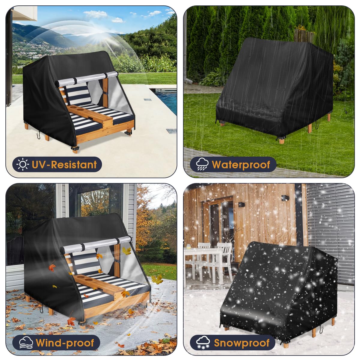 Loenel cover folded compactly for off-season storage convenience