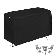 Loenel front view showing cover protecting bar set, keeps furniture dry
