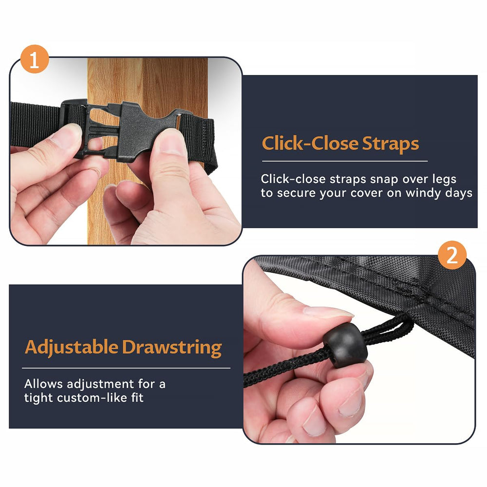 Loenel side handles and click-close strap detail, simplifies installation and security