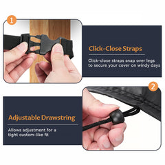 Loenel side handles and click-close strap detail, simplifies installation and security