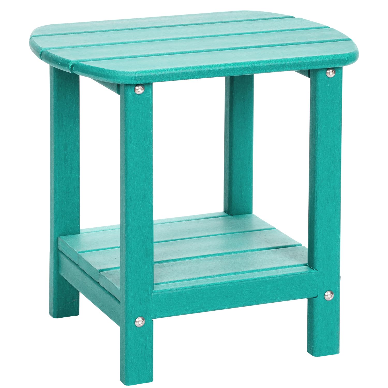 LOENIY front view of Aruba side table showing compact profile and durable build for patios
