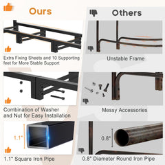 LOENIY hooks with poker shovel and tongs organized and accessible