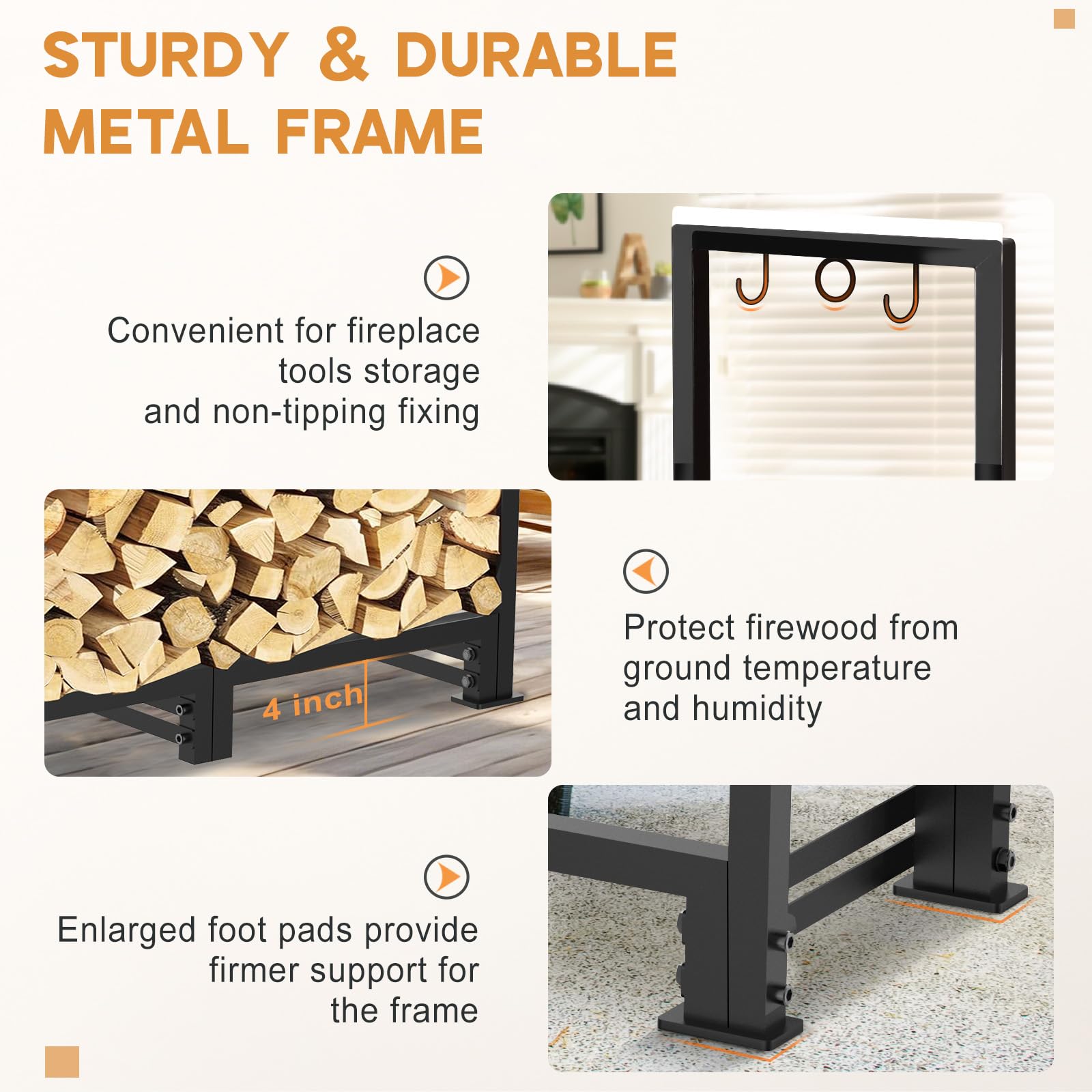 LOENIY non-slip feet visible protecting deck and stabilizing rack