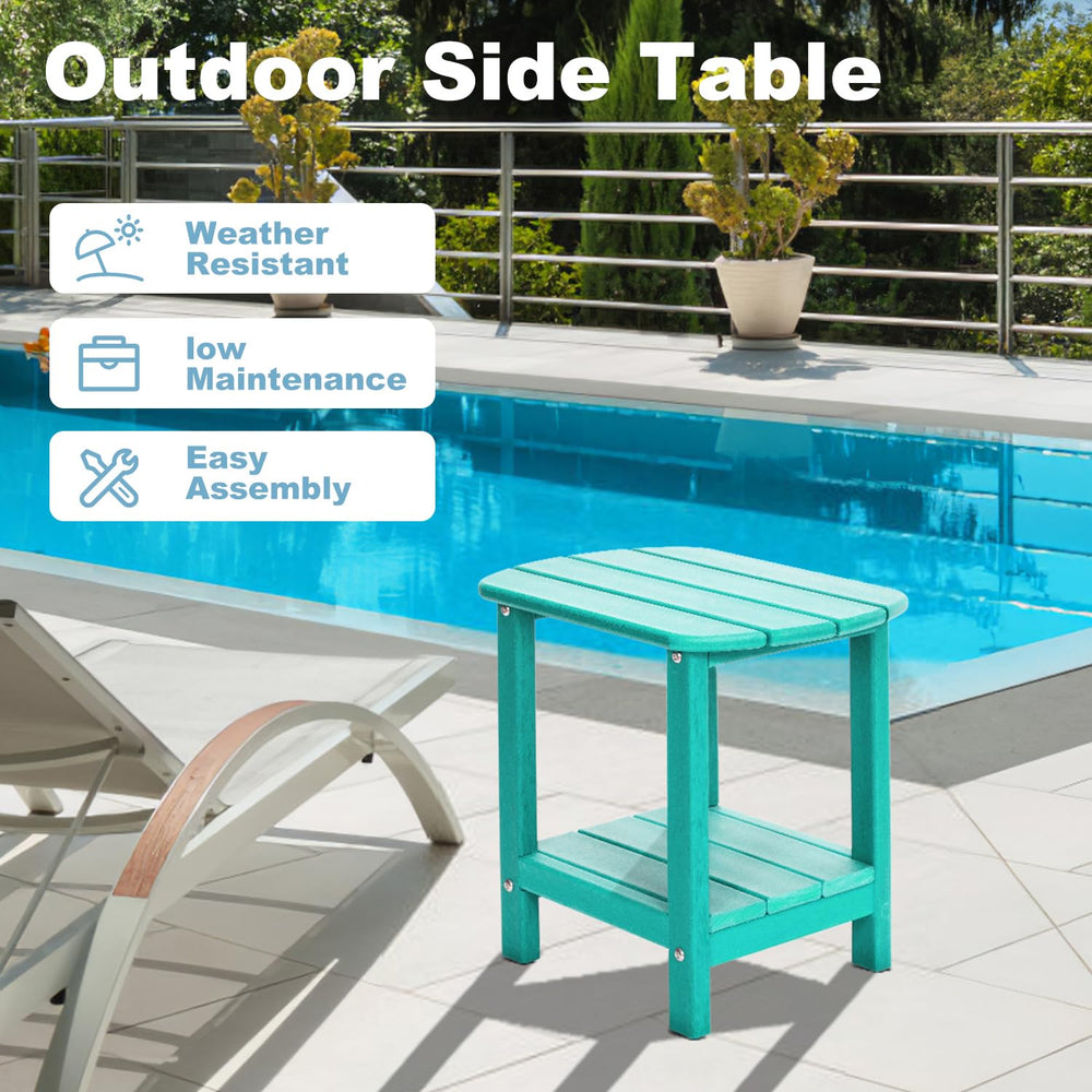 LOENIY poolside setup illustrating weather-resistant surface and outdoor versatility