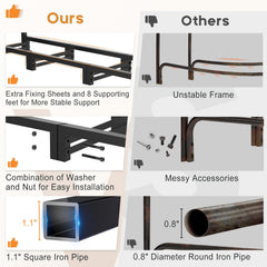 LOENIY rack in use with stacked logs demonstrating airflow and dry storage