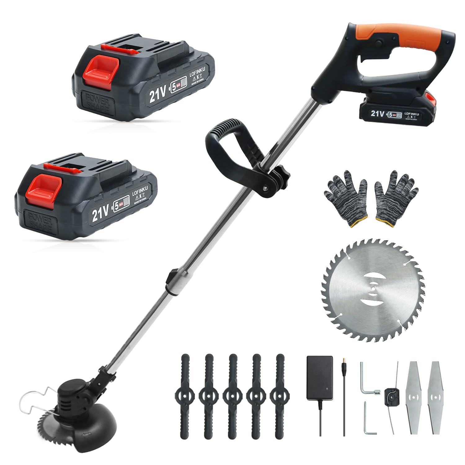LOFINKU front view showing full trimmer and benefits of compact portability