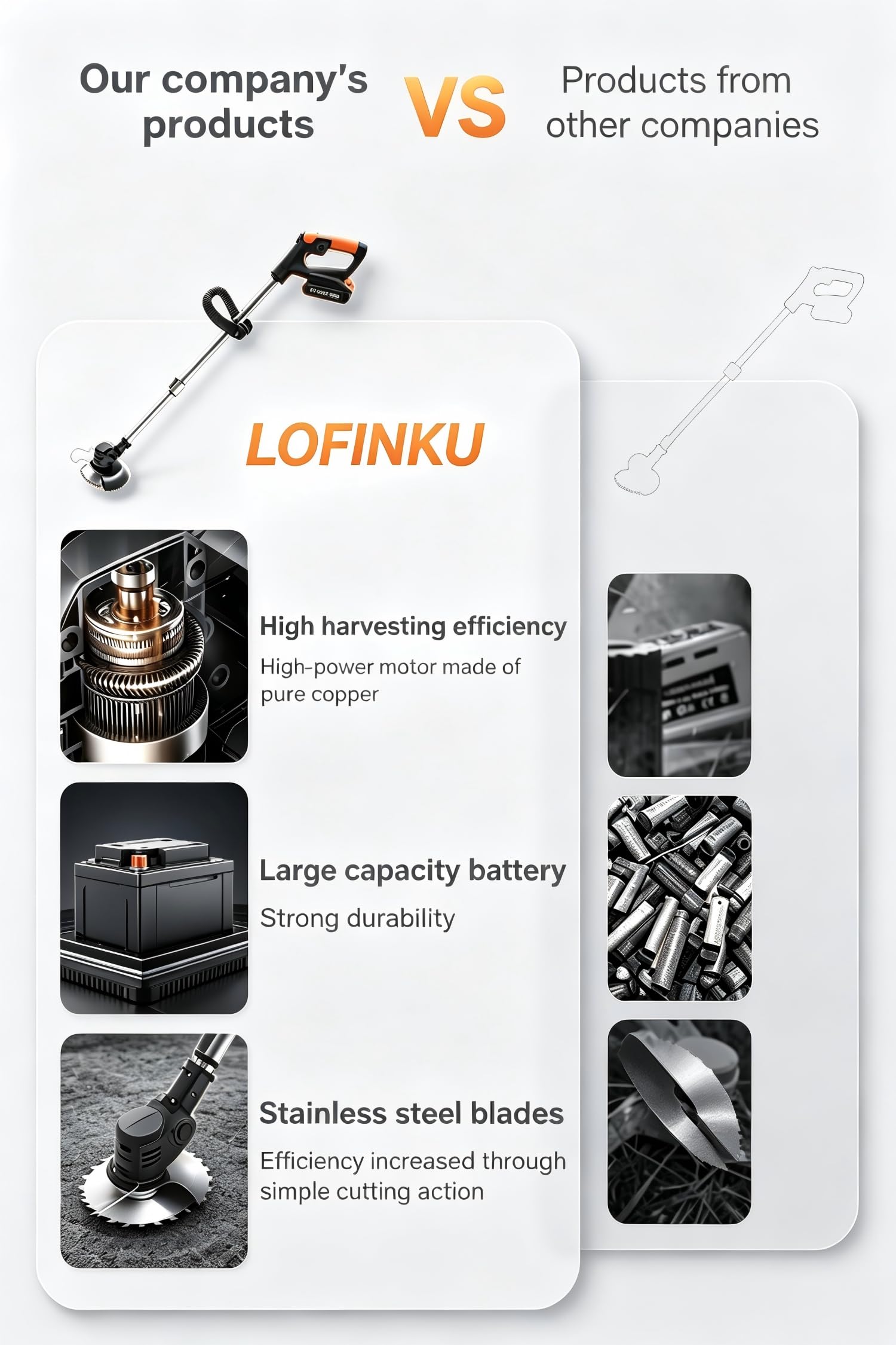 LOFINKU beside handrail to show size and comfortable handling benefit