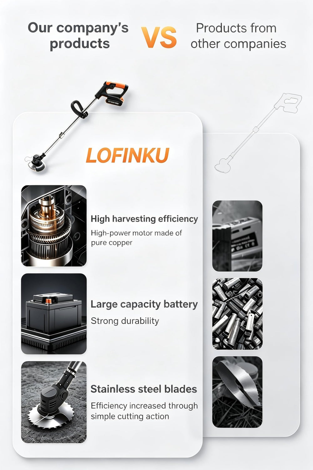 LOFINKU beside handrail to show size and comfortable handling benefit