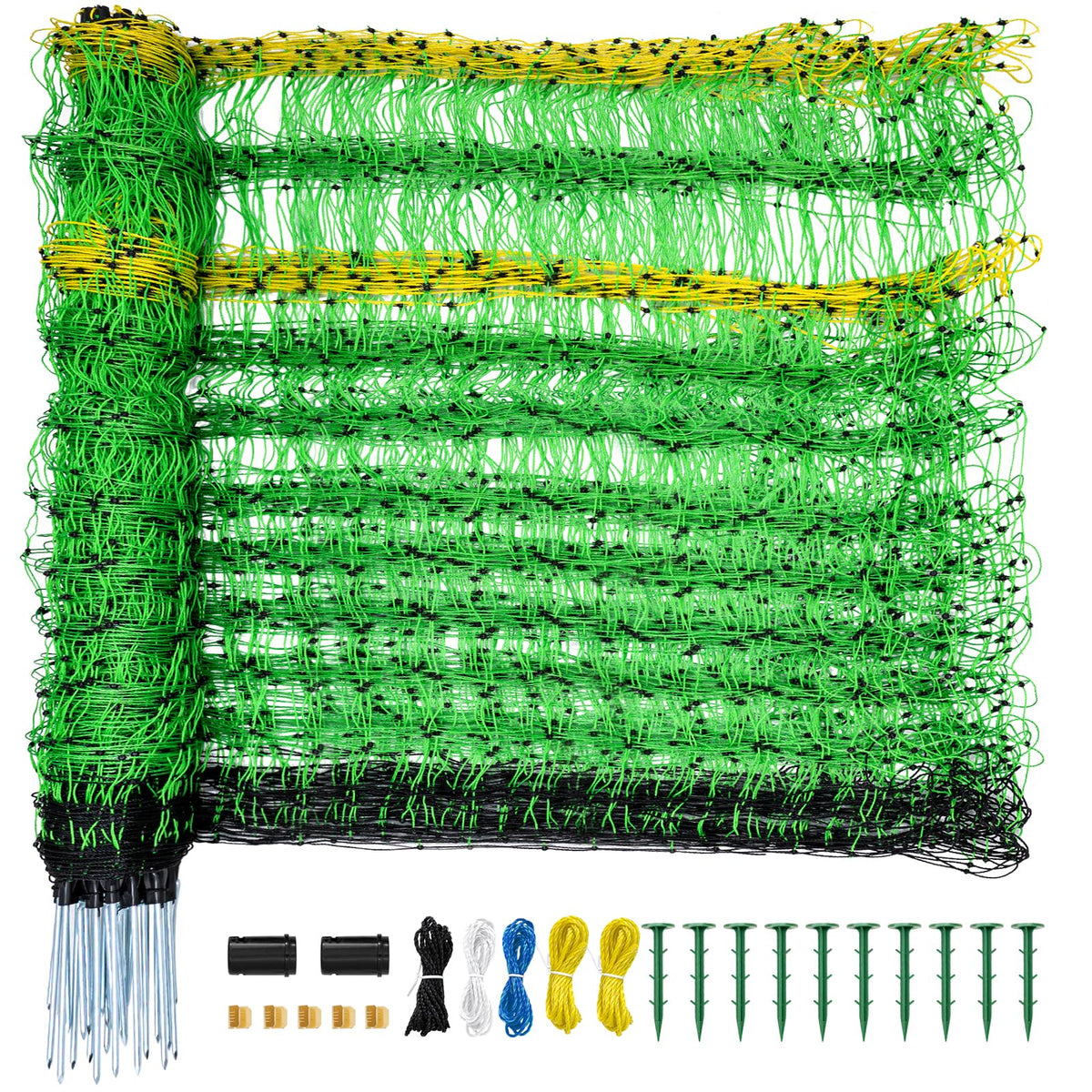 LoJok front view of packaged electric netting showing ready-to-use portable fence benefit