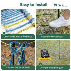 LoJok netting installed around pasture keeping livestock secure and portable benefit