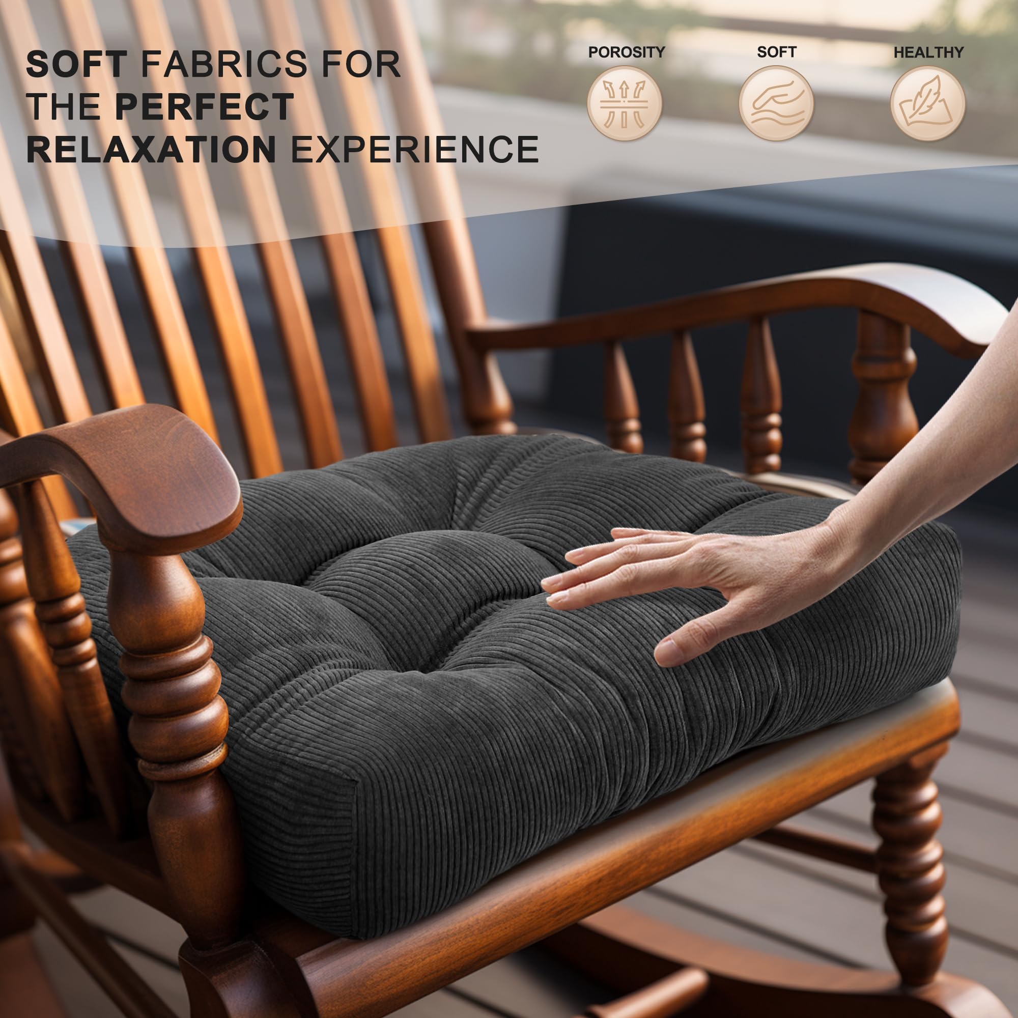 Lokex non-slip bottom detail with silicone particles preventing cushion movement