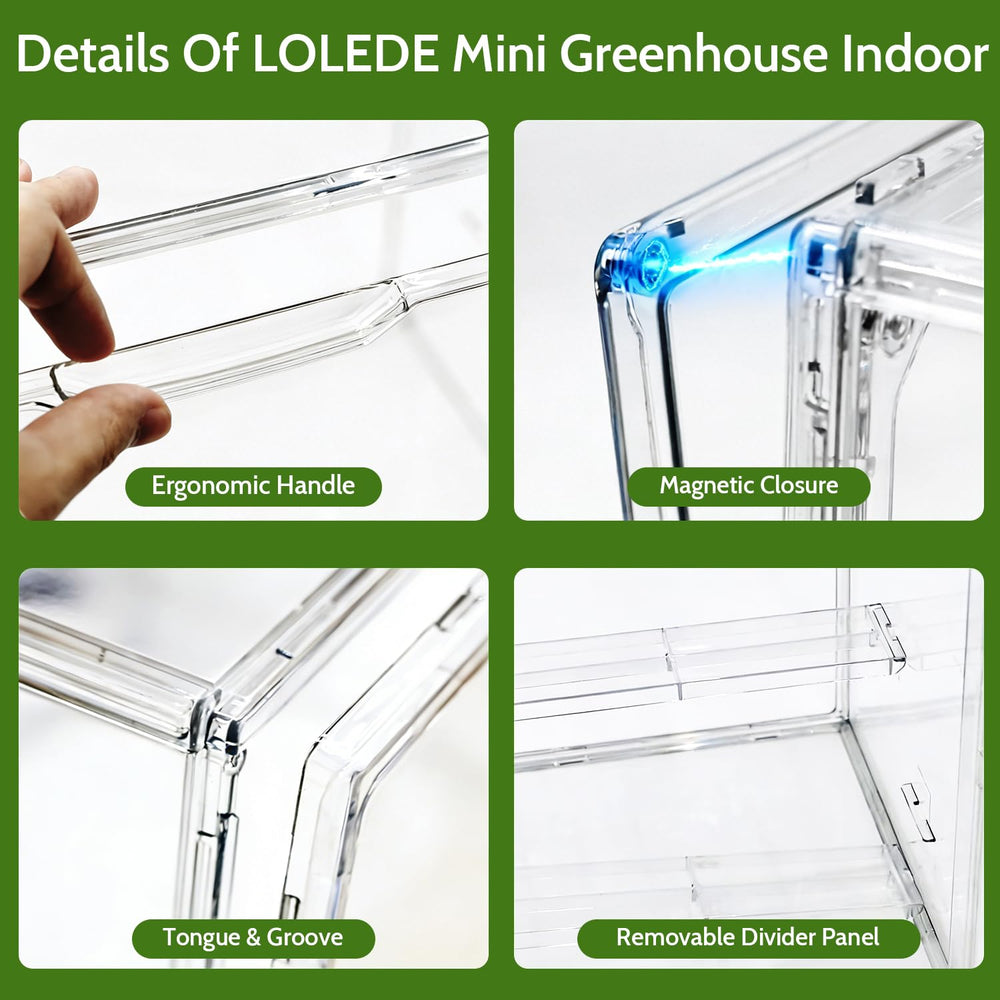 LOLEDE magnetic door close-up showing seal and easy access benefit