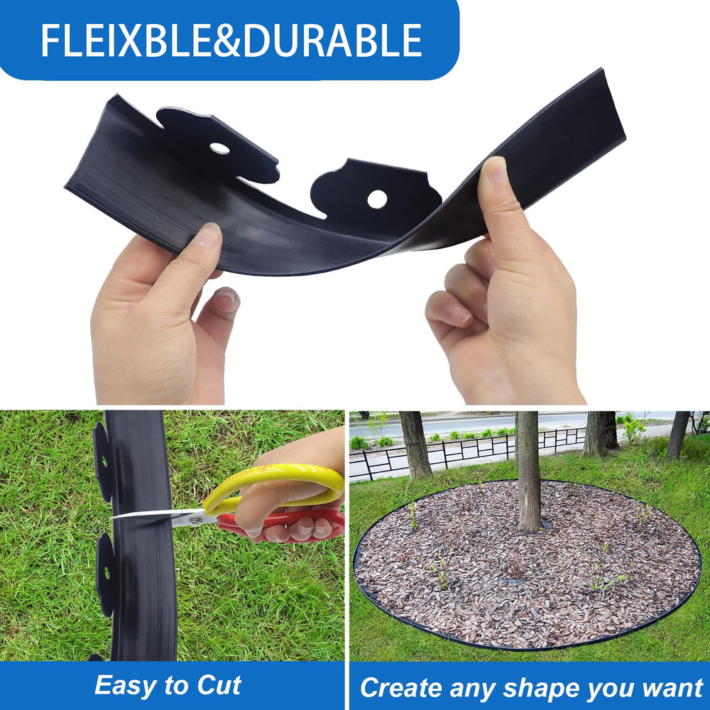 LOLEDE roll beside tape measure showing 33FT length for full garden coverage