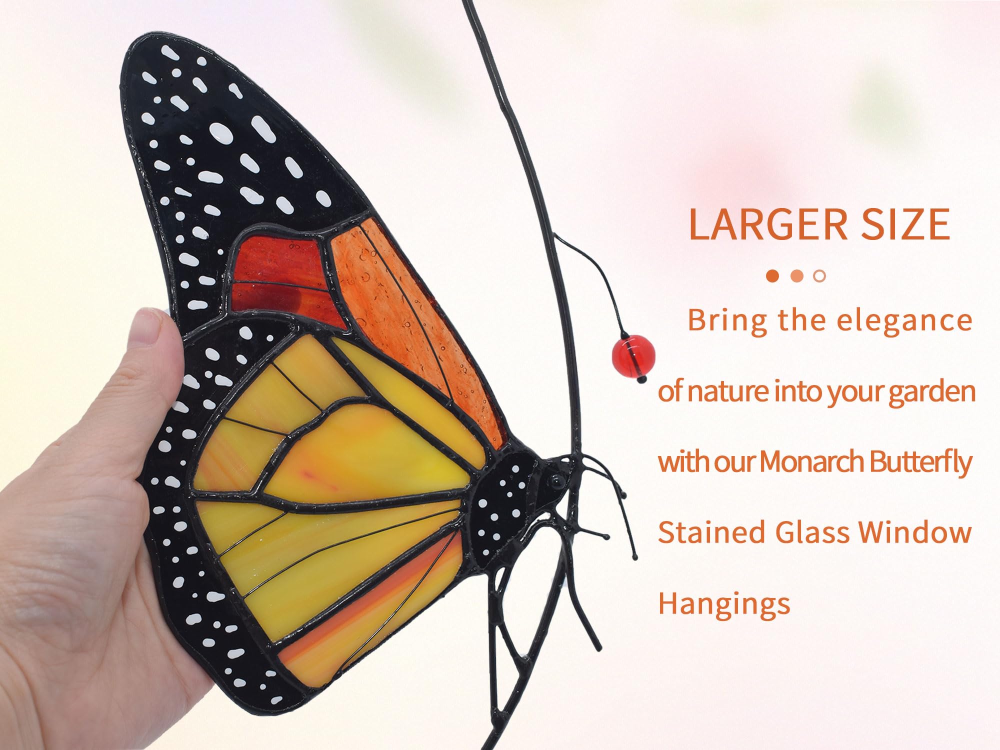 Lolitarcrafts Monarch close texture detail highlighting hand-cut glass benefit