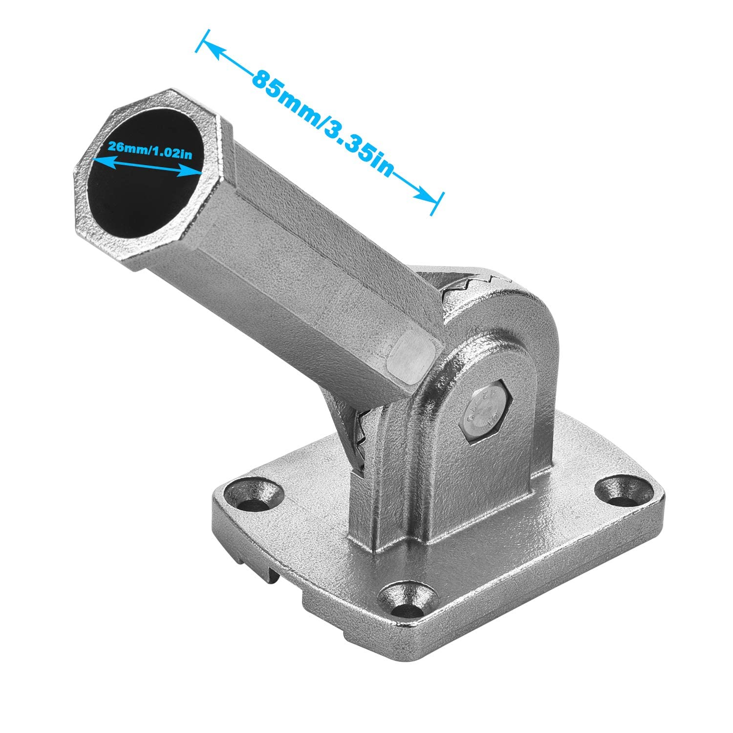 LOMETY next to a 1-inch flagpole showing correct size compatibility and fit