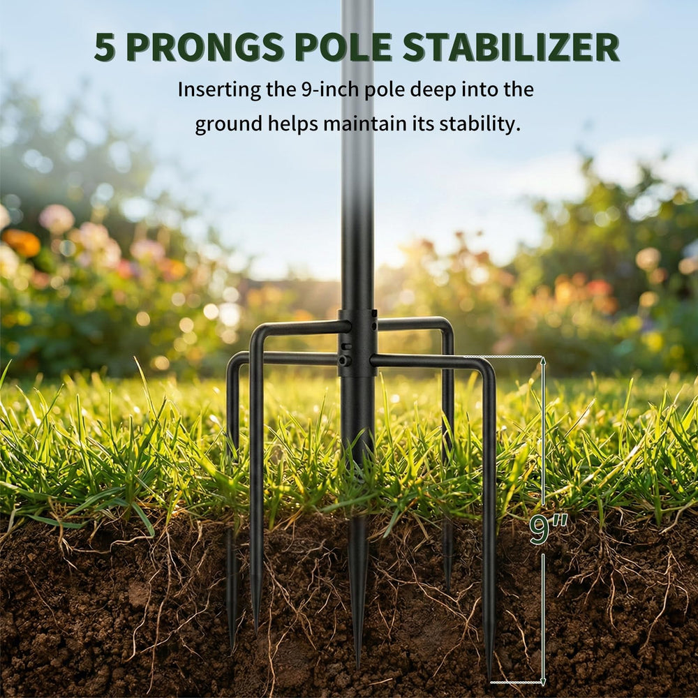 LO NA LOVE NATURE pole height comparison showing adjustable scale