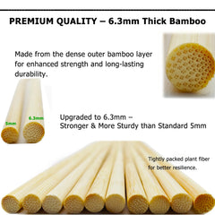 LONCHAN bamboo stakes beside a tape measure showing full 30-inch length