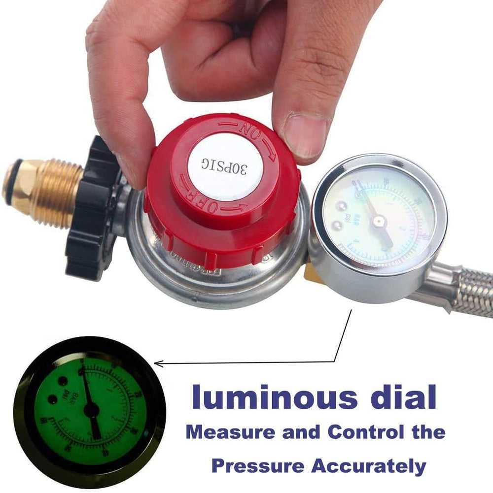 LONGADS POL connector threaded onto propane tank demonstrating secure tank attachment