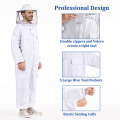 LONGADS close-up of round detachable veil with wide mesh for improved visibility and safety