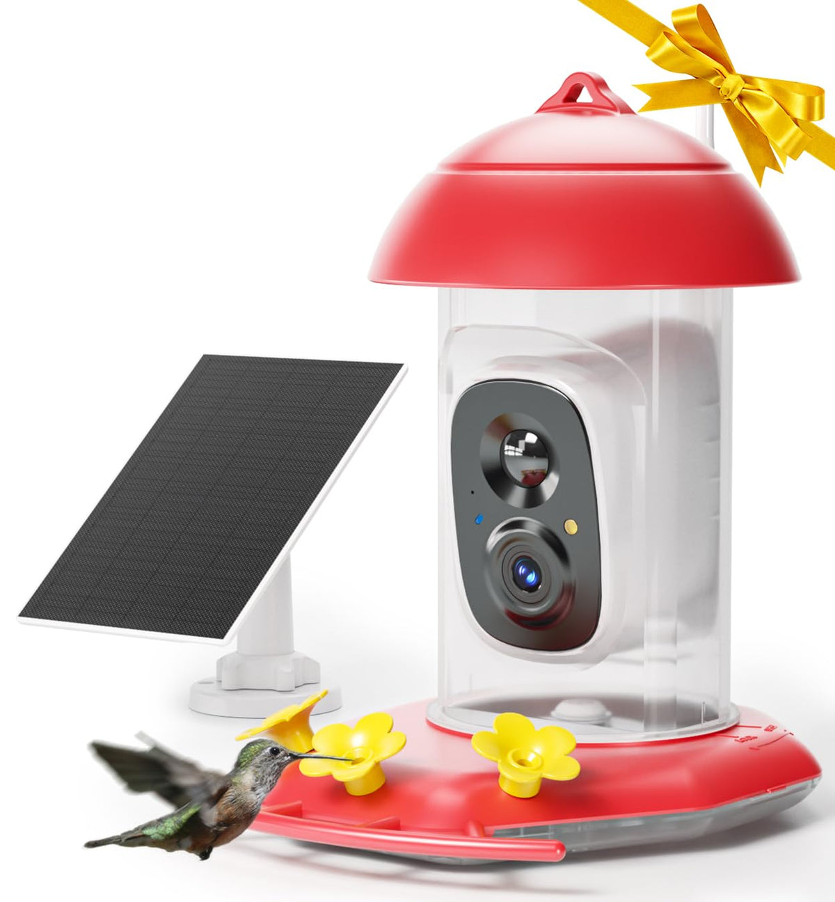LongPlus feeder front view showing camera and ports, highlights easy monitoring