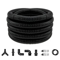 Longrun pond hose coil front showing full 20.7 ft length and easy storage
