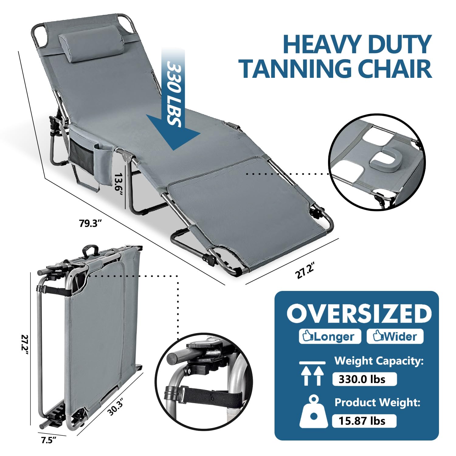 LONGTENW folded chair with carry straps for easy transport benefit