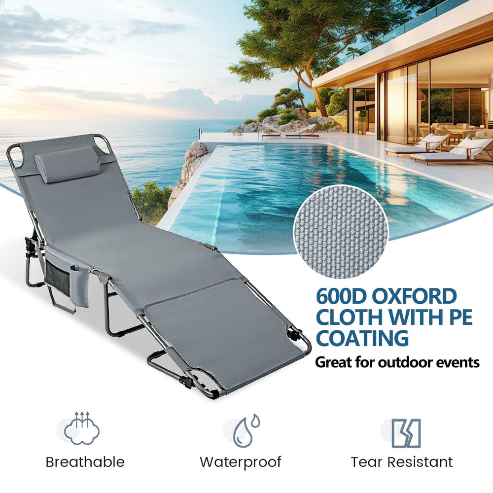 LONGTENW lounger on beach setting showing portability and outdoor comfort