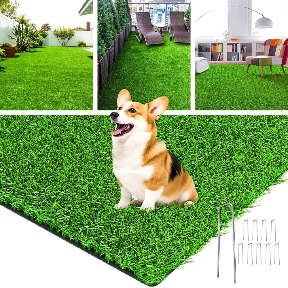 LOOBANI front view of rolled artificial grass showing neat edge and size benefit