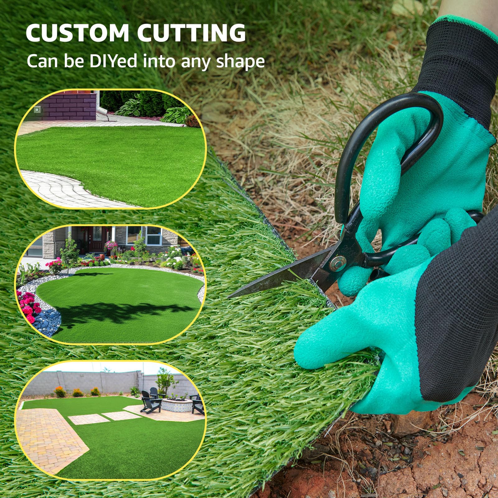 LOOBANI turf with dog using it demonstrating pet-friendly, washable surface