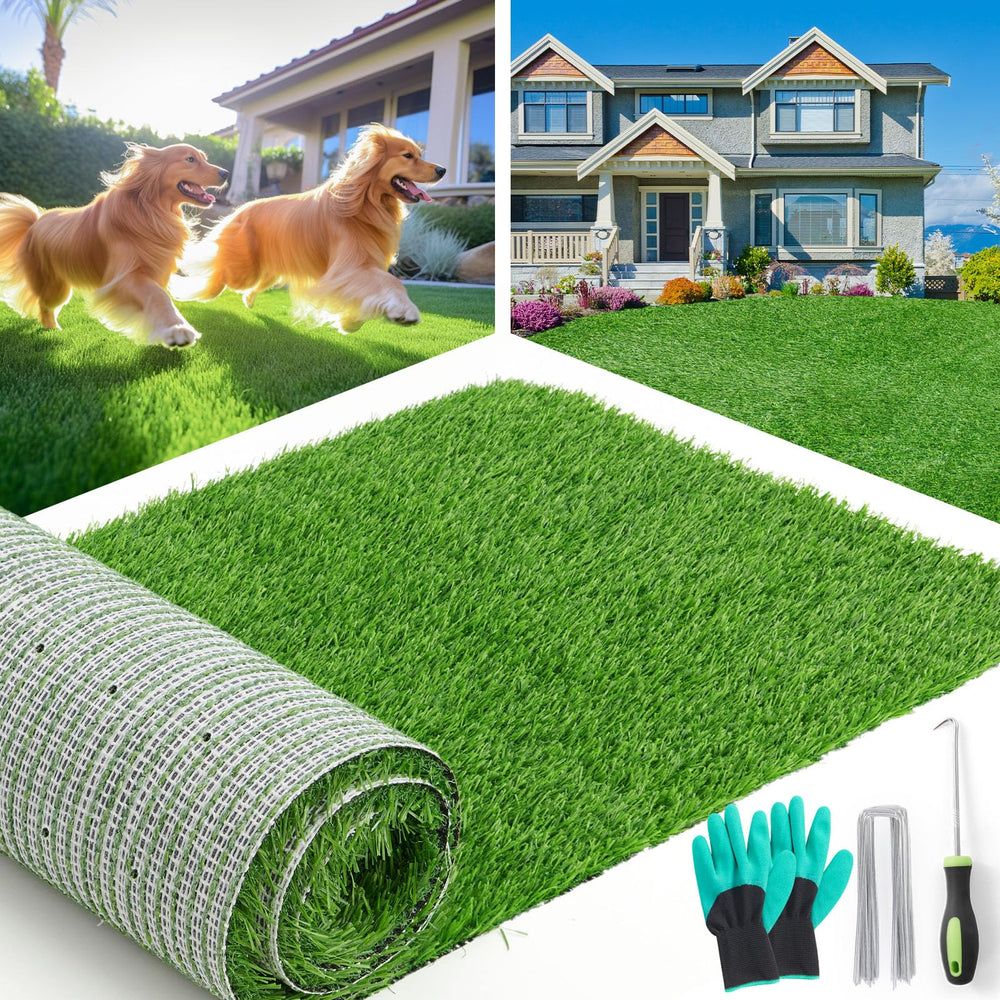 LOOBANI front view of 3x5 ft turf showing natural look and easy install benefit