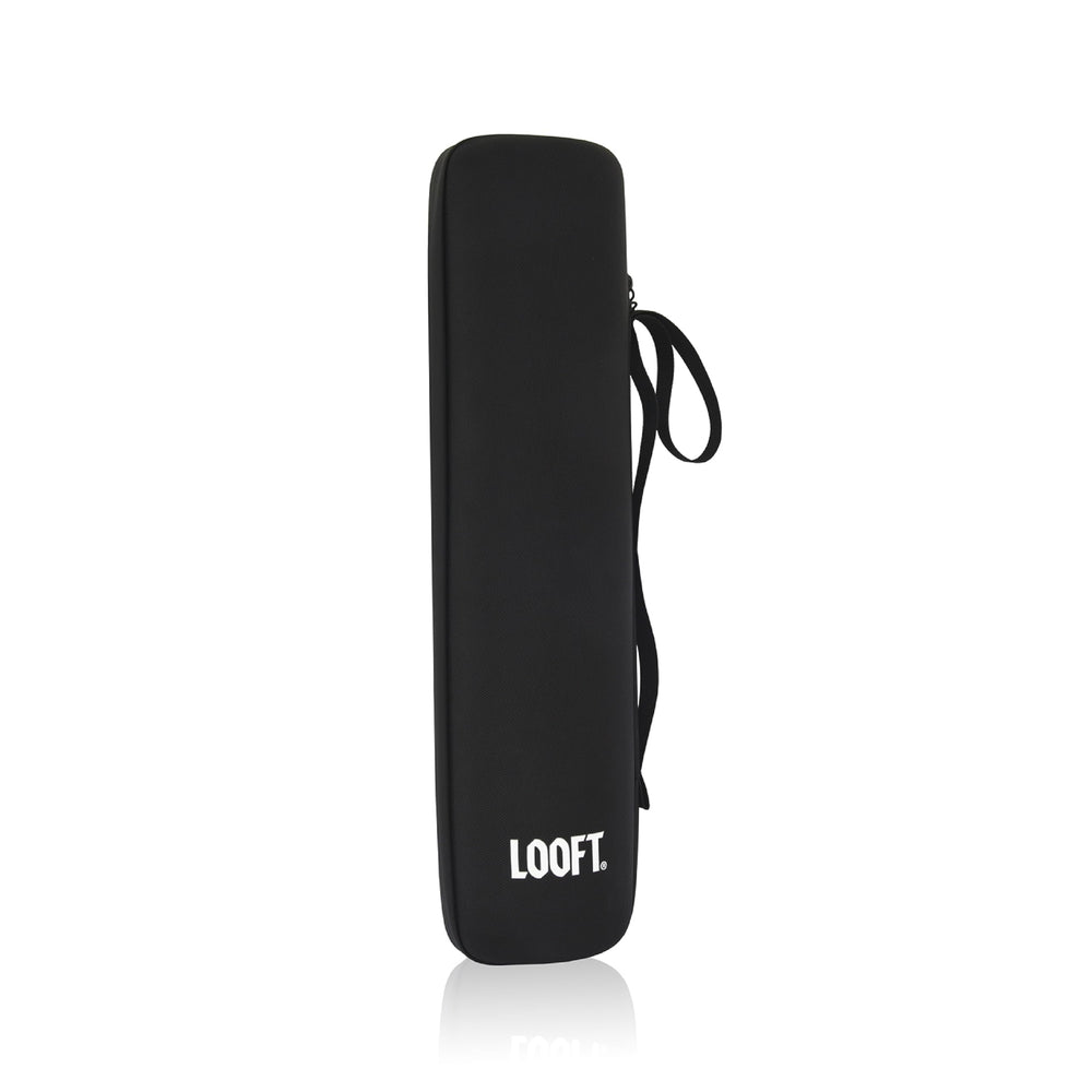Looftlighter front view case standing upright shows clean protection and easy storage