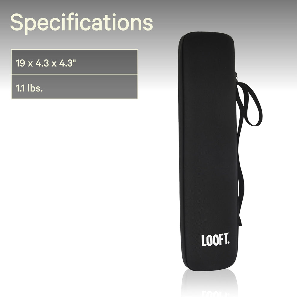 Looftlighter case beside grill tools showing compact size and transport convenience