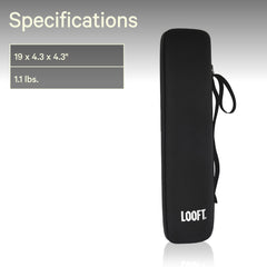 Looftlighter case beside grill tools showing compact size and transport convenience